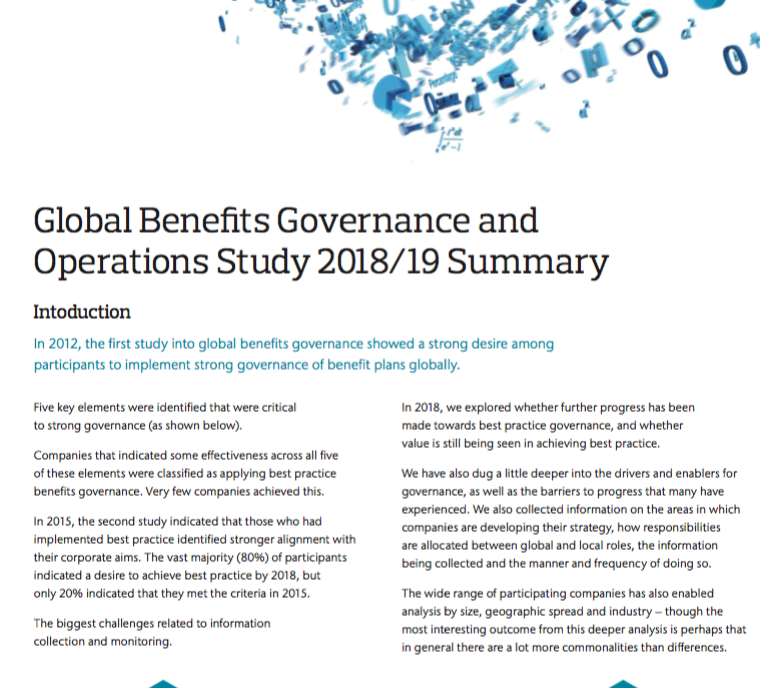 Global Benefits Governance and Operations Study 2018-19 1