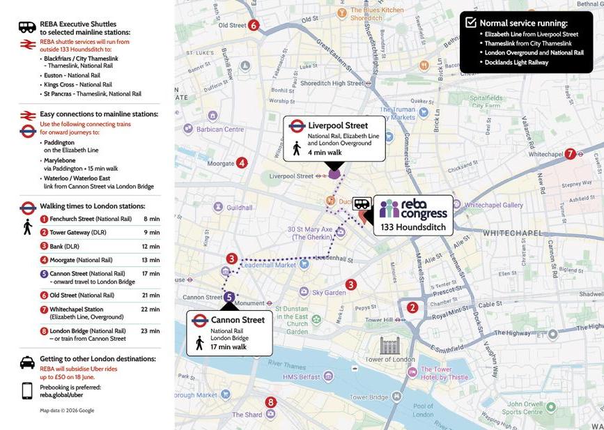 REBA Congress transport map