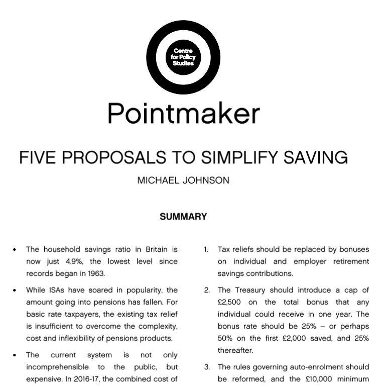 White paper: Five proposals to simplify saving 1