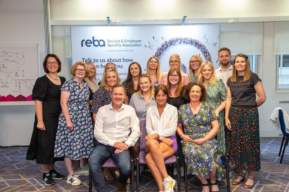 The REBA team meeting Davina McCall MBE after her closing keynote interview at REBA Wellbeing Congress 2023