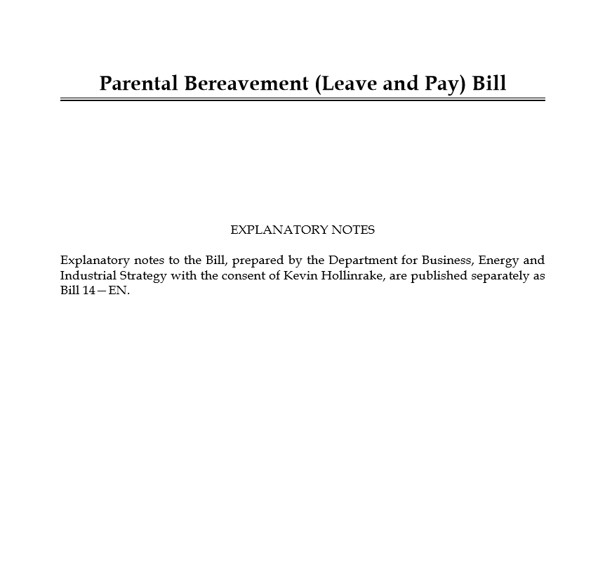 Parental bereavement bill 1