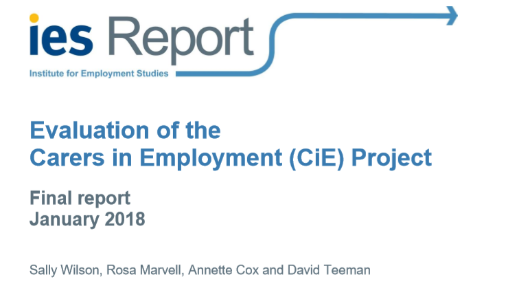 Report: Evaluation of the Carers in Employment (CiE) Project 1