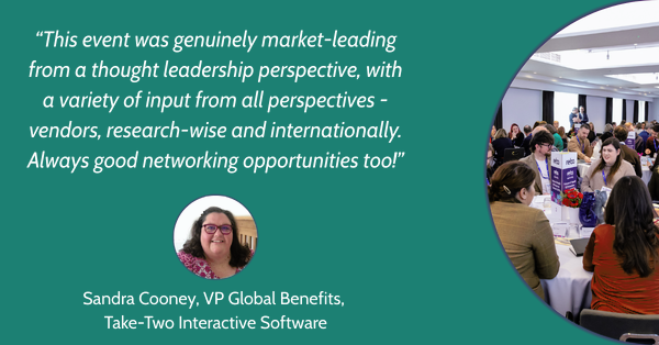 Sandra Cooney, VP Global Benefits, Take-Two event feedback