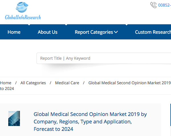 Global Medical Second Opinion Market 2019 1