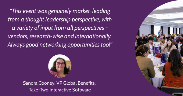 Sandra Cooney, VP Global Benefits, Take-Two event feedback