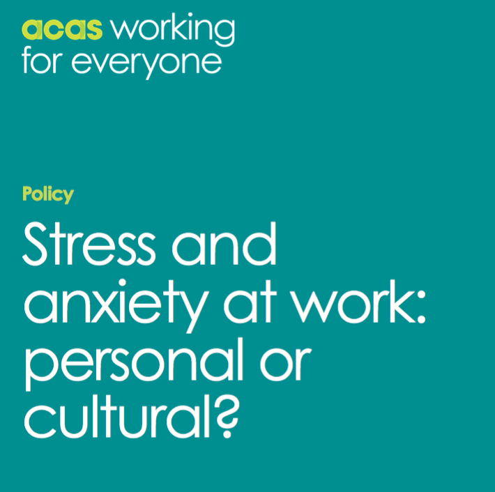 Stress and Anxiety at Work: Personal or Cultural? 1