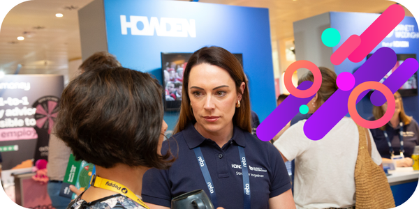 Exhibitor in conversation